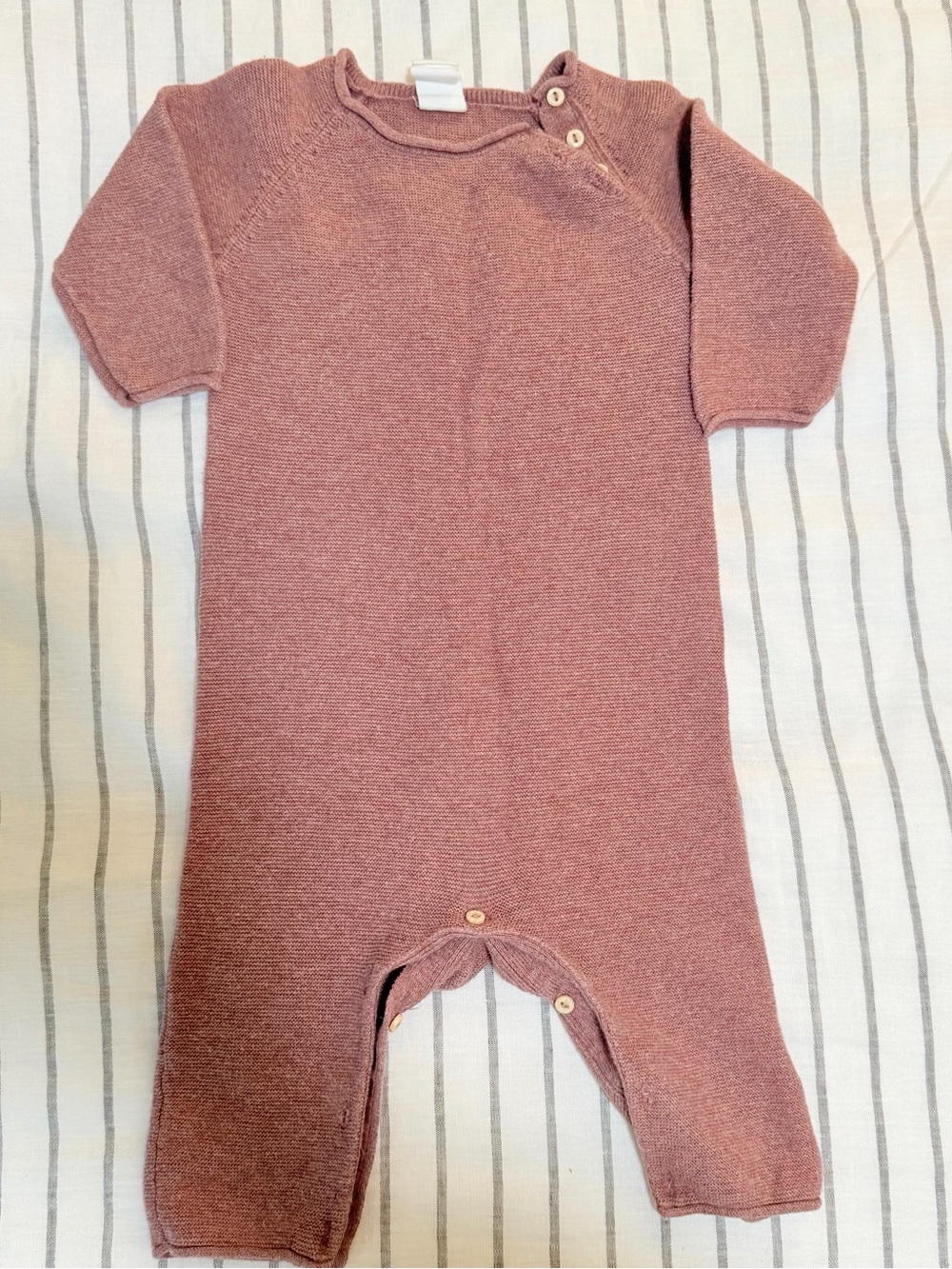 H&M Mauve Knit Baby One-Piece Footie